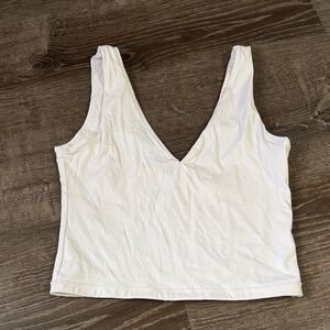 White V-Neck Tank Top